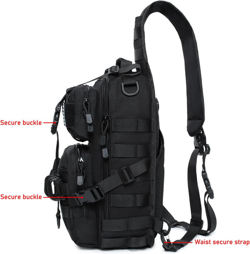 Lemubeane Backpack Pack Pack Tactical Sling Bag Military Rover Shoulder Sling EDC Molle Range Bag Crossbody Chest