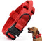 Tactical Dog Collar, Adjustable Military Nylon Collar with Control Handle and Quick-Release Metal Buckle for Dogs, Red M