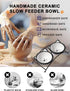 Y YHY Raised Cat Bowls, 12 oz Ceramic Elevated Food and Water Dishes with Stand, Dishwasher Safe for Cats and Small Dogs