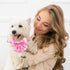 Elegant Pink Plaid Dog Collar with Bow Tie - Stylish Durable Adjustable Cotton Pet Collar for Small Medium Large Girls,