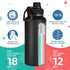 Volhoply 4 Pack 32 oz Insulated Water Bottles with Straw Lid & Spout Lid for Hiking, Camping