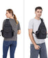 Backpack,Canvas Daypack MOSISO Sling Crossbody Hiking Bag with Anti-theft Pocket, Space Gray