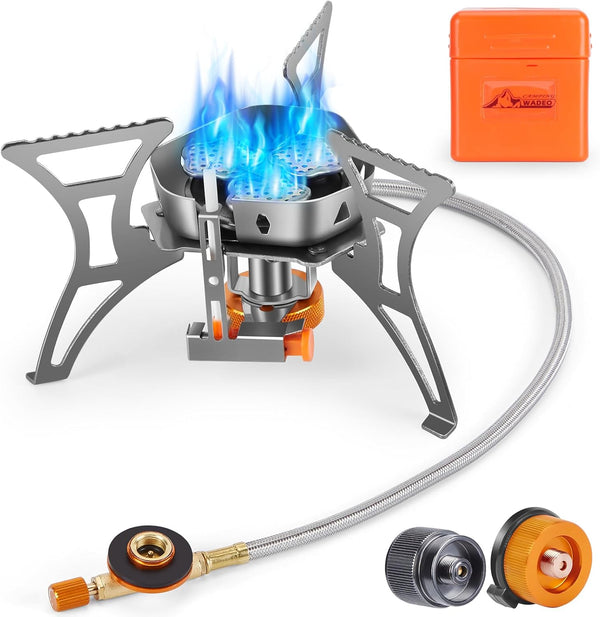 WADEO 5800W Windproof Camping Stove, Portable Gas Stove with Piezo Ignition for Outdoor Backpacking and Hiking