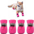 YAODHAOD 4PCS Dog Shoes for Hot Pavement, Anti-Slip Sole & Reflective Straps for Small Medium Dogs (Pink, Size: 4)
