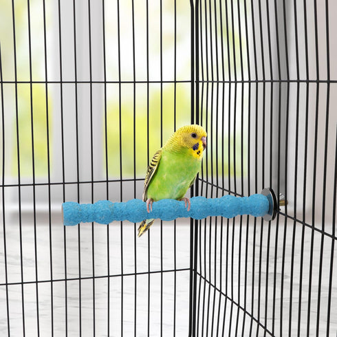 Hypeety Wood Perch Stand Paw Grinding Stick Toy for Bird Cage - Colorful Platform for Parrot Budgies Cockatiels (Random