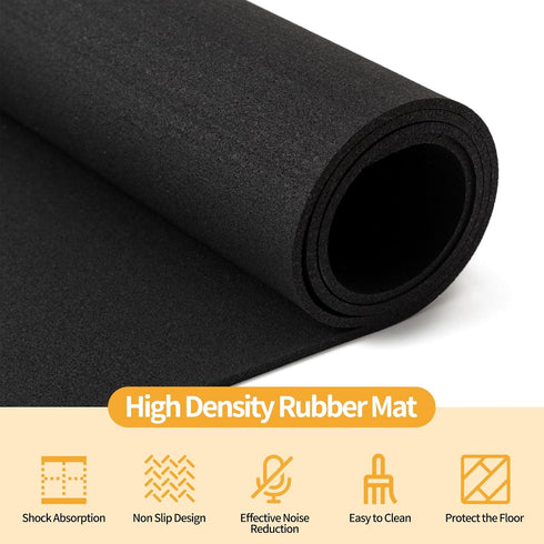 EnamelEVO 100% Treadmill Mat for Hardwood Floors - Recycled Rubber Mat for Home Gym Flooring, Durable Workout Fitness