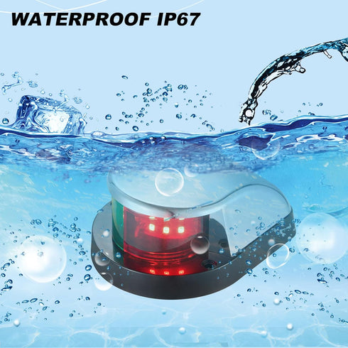 Bi-Color Bow Navigation Light for Small Boats, Yachts, and Skiffs