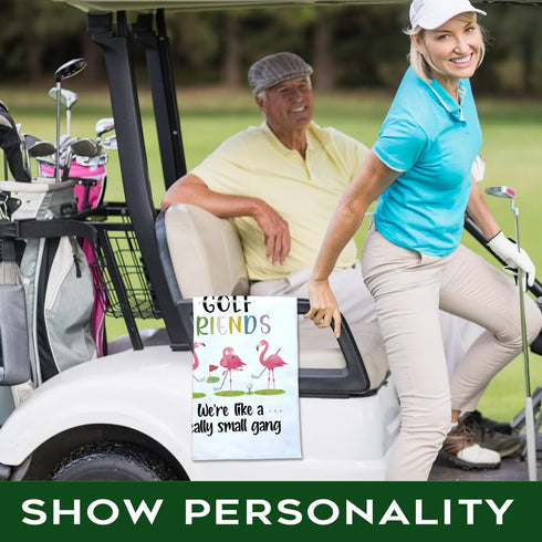 We are More Than Just Golf Friends Printed Golf Towel, Funny Flamingo Accessories for Men Women
