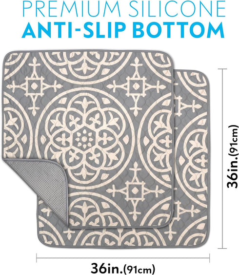 (2 Pack) 36"x36" Paw Inspired Designer Print Dog Pads | Premium Washable Pee Pads | Reusable Puppy Pads for Potty