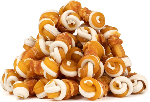 MON2SUN 2.5" Rawhide Free Dog Treats with Mixed Vegetables, Chicken Wrapped Mini