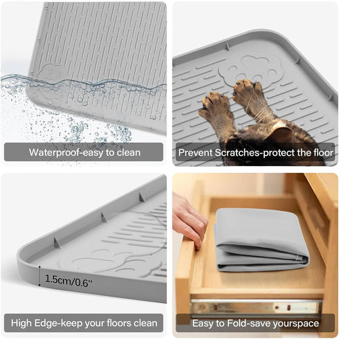 40"x28" Pee Pad Holder for Dogs Puppy Pad Holder Silicone Pee Tray for Dog Training Floor Protection Raised Edge Dog