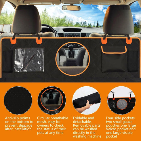 420lbs, Hammock Hard Bottom Back Seat Extender for Dogs, Dog Car Seat Cover for Back Seat, Holds Durable Waterproof Pet