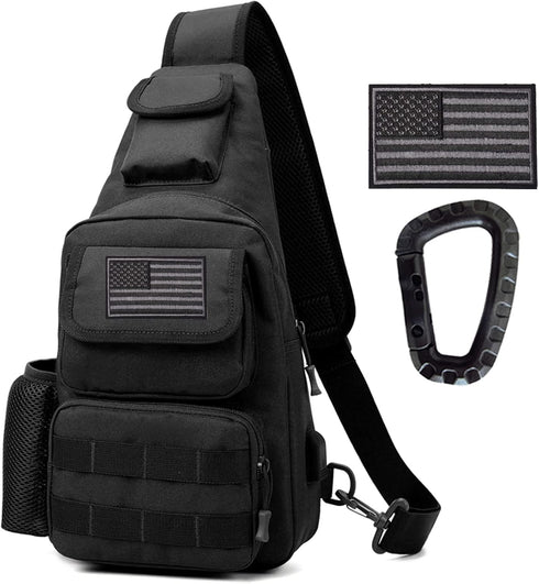 Novemkada Tactical Shoulder Bag - 1000D Molle Military Backpack Outdoor Daypack Chest Pack