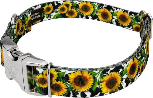 Country Country (1 Inch, Brook Petz - Premium Dairy Fields Dog Collar - and Western Collection Featuring Rustic Designs