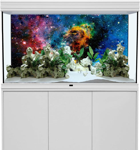 AWERT 48x24 inches Galaxy Aquarium Background, Cloud Stars and Colorful Cosmic Universe Fish Tank Background