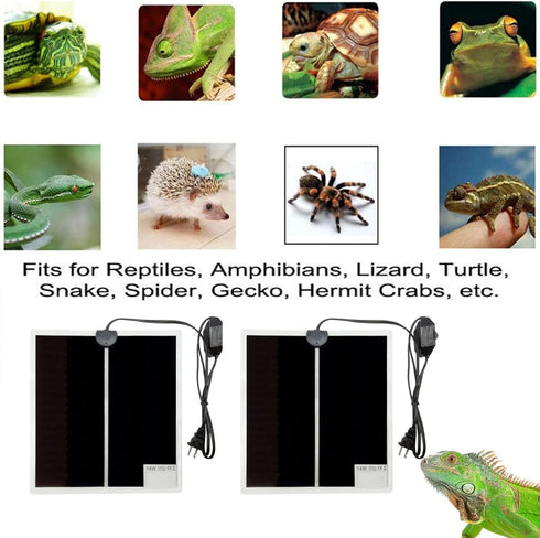 2 Pack 14 W Reptile Heating Pad - Under Tank Heater with Temperature Control for Reptiles, Turtle, Tortoise, Snakes,