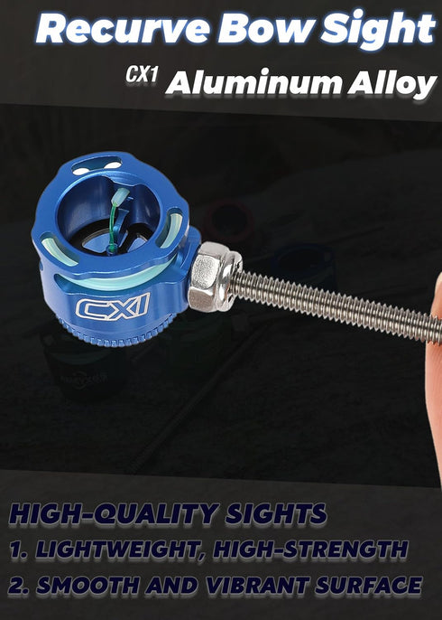 0.019" Apertures for Recurve Bow Sight - Single Pin Bow Sight, CNC Machined Alloy with Anodized Finish, Target Archery