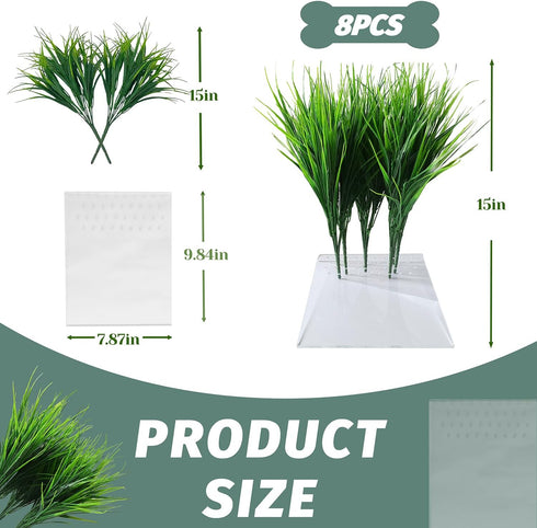 8Pcs Fake Grass Plants Pee Post for Dogs to Pee on, Guiding Male Dogs to Urine and Preventing Urine from Splashing Everywhere,Easy to install and clean(Lemon grass)