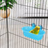Hypeety Bird Bath with Mirror, Portable Bird Bathroom for Pet Parrots, Bathing Tub Accessories (Blue-Bird Bathtub)