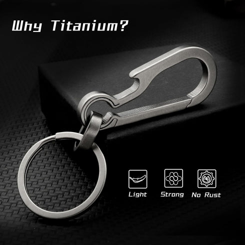Heavy Duty Titanium Carabiner Clip Hook EDC Keychain - Anti-Lost Quick Release Key Chain for Keys
