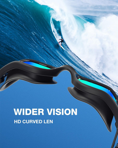 ZIONOR G1 Lite Swim Goggles with Swim Cap, Comfortable Anti-fog Swimming Goggles Cap Set
