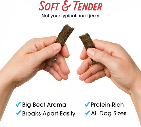 Farmland 2 (Pack 1) Traditions Dogs Love Beef Jerky Dog Treats, All Natural, Grain-Free, High Protein Training Treats