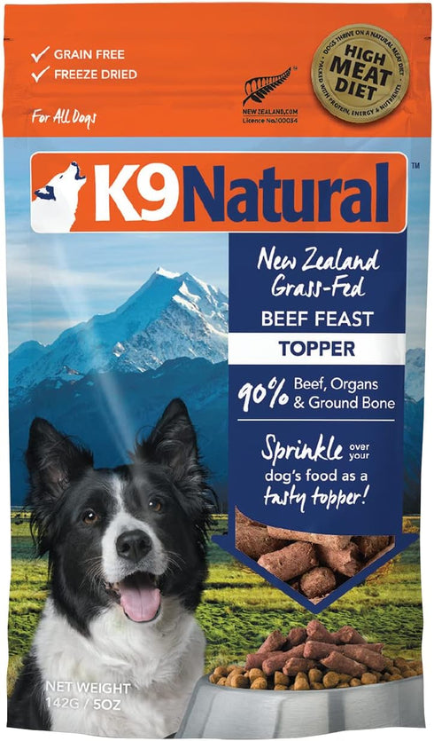 K9 Natural Grain Free Freeze Dried Dog Food Topper - Beef, 5oz