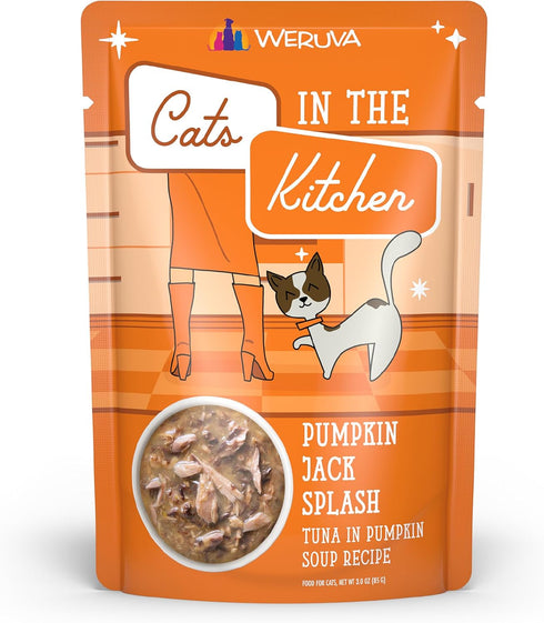 Weruva Cats in The Kitchen Pumpkin Jack Splash with Tuna in Pumpkin Soup Cat Food - 3oz Pouch (Pack of 12) - Orange