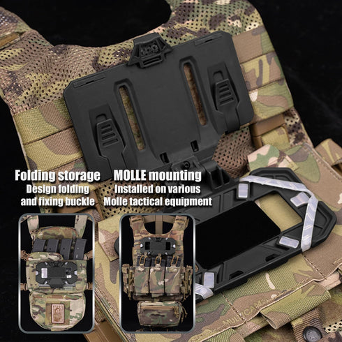 Tactical Plate Carrier Vest Attachments, Universal Phone Chest Mount for Screen Size 4.7"-6.7" Molle Navigation Holder