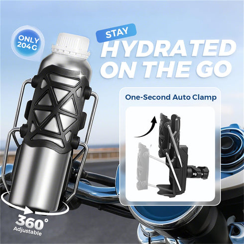 Adjustable Bike & Motorcycle Drink Holder Rotating Handlebar Cup Mount for Bicycle, Scooter, ATV & Marine Use, Secure