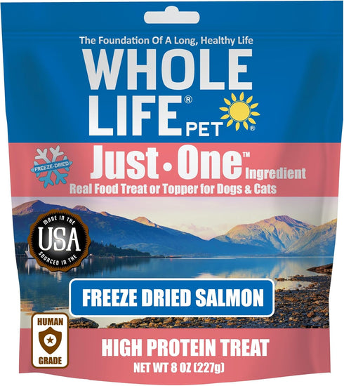 Just One Salmon Dog and Cat Value Packs - Whole Life Pet, Human Grade, Freeze Dried, Grain Free, Made in The USA