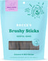 Bocce’s Bakery Dailies Brushy Sticks for dogs, wheat-free dental bars, made with real ingredients, coconut & mint recipe