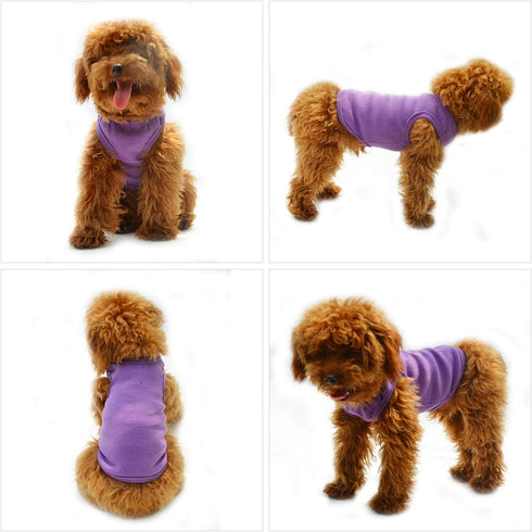 Lovelonglong 2019 Summer Pet Clothing - Dog Clothes Blank T-Shirts, Ribbed Tanks, Thread Vests for Bulldog, 100%