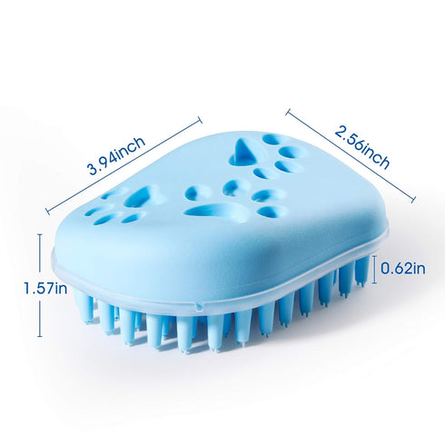 Pet Bath Massage Brush, Grooming Comb with Soft Silicone Bristles for Dogs & Cats with Short or Long Hair