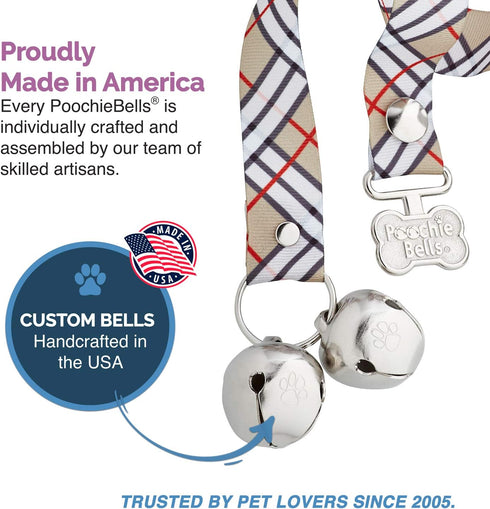 Original Handcrafted Potty Training Dog Doorbell – Excellence in Craftsmanship, One Size Fits All, Trainer-Recommended for 20+ Years, Made in USA, London Plaid
