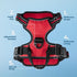 Voyager No Pull Dog Harness for Large Dogs, Adjustable Soft Pet Harness with Dual Leash Attachments, Red Lattice Nylon,