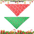 ADOGGYGO 4 Pack Dog Bandana Christmas Scarf Triangle Bibs Kerchief Set, Red Green Pet Christmas Costume Accessories