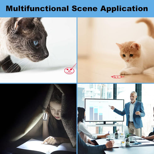 7 Cat Toys Laser Pointer for Indoor Cat Mouse Toys Pet Interactive Toy Pointer Kitten Dog Chase Play LED Flashlight
