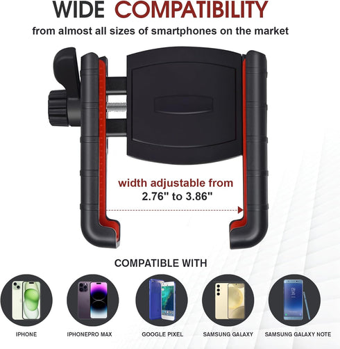 Upgraded Golf Cart Phone Mount Holder Compatible with EZGO/Club Car/Yamaha, Universal Holder for Big Phones & Thick
