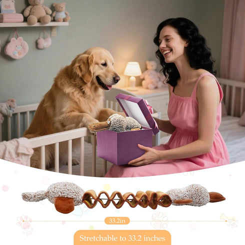 Qiiiiian Squeaky Dog Toys, Stuffed Large Dog Toys to Keep Them Busy, Interactive Plush Chew Toys with Crinkle Paper
