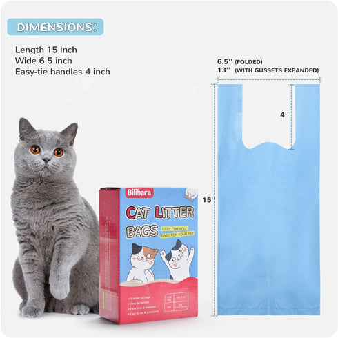 Cat Litter Bags, 120 Count, Ultra Thick, Leak-Proof, Scented, Disposable, 15 Liters Capacity