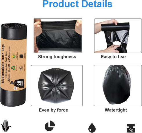 TL-JIYPU 40 Count, 8 30 Compostable Camping Toilet Bags - Gallon, Liter, Portable Toilet Replacement Bags for Outdoors