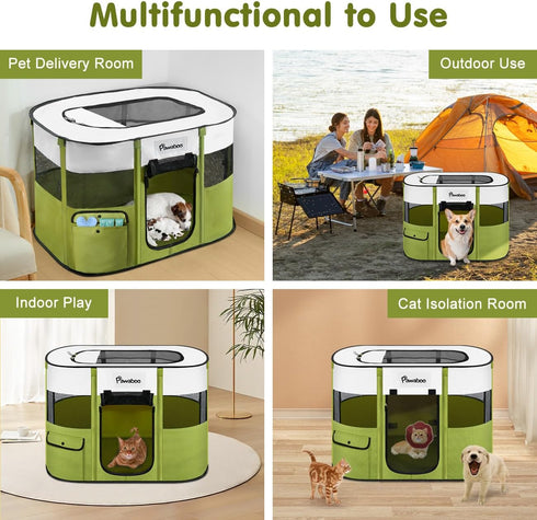 600D Dog Playpen, Portable Pet Playpen Cat PlayPens, Oxford Dog Kennel Tent Crate, Waterproof&Breathable, Indoor
