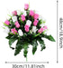 Gooddyiyukey Artificial Grave Flowers for Cemetery, Mothers Day Grave Decorations, Faux Fake Red White Blue Silk Roses