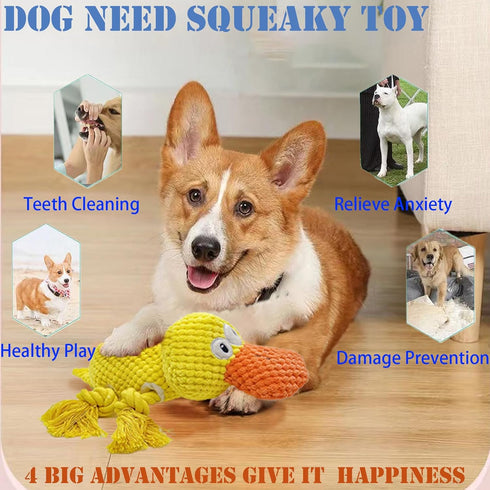 Indestructible Dog Squeak Toys for Big Dogs - Durable Chew Toys for Aggressive Chewers, Suitable for All Sizes