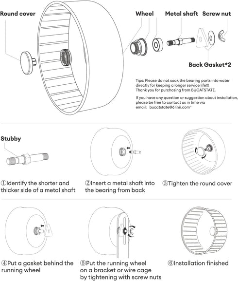 BUCATSTATE Silent Hamster Wheel, 5.5in Exercise Wheel for Gerbil, Dwarf, Syrian Hamster, Rat, Mice
