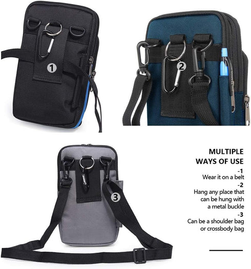 Senient Wolf Waterproof Nylon Phone Bag, Multifunctional Small One Shoulder Crossbody Wallet for Travel