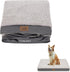 Washable Medium Dog Bed Covers, Soft Plush Replacement Waterproof Dog Bed Liner, Grey, 30x20x3 Inches, Cover Only