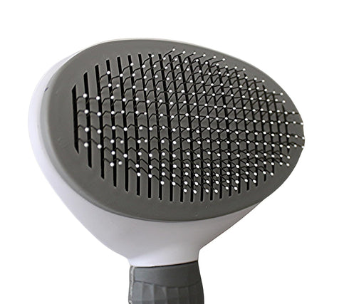 Easy-Clean Slicker Brush for Dogs, Cats & Bunnies, Gentle De-shedding Tool with Self-Cleaning