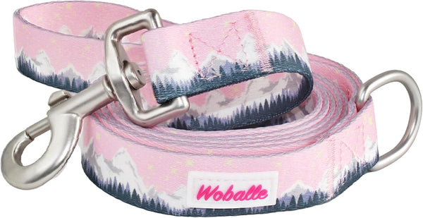 Classic Dog Leash 6-Foot x 1-inch (Pink Mountains)